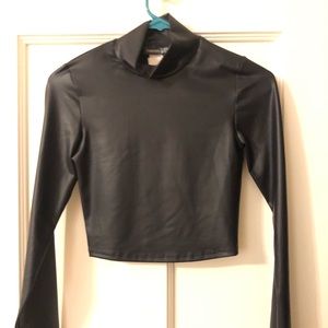 Pleather turtle neck